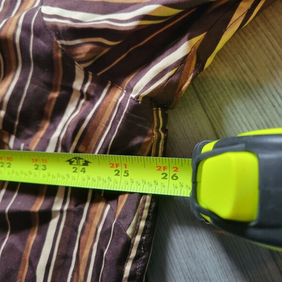 Jones New York Signature Brown & Beige Striped Silk Button-Up Blouse 2X - Picture 6 of 7